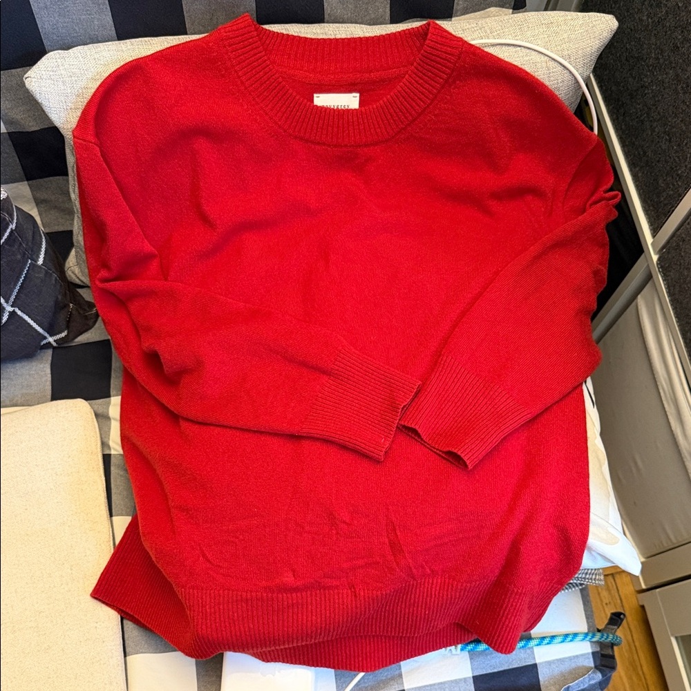 Deep Red Women's Crew Neck Sweater